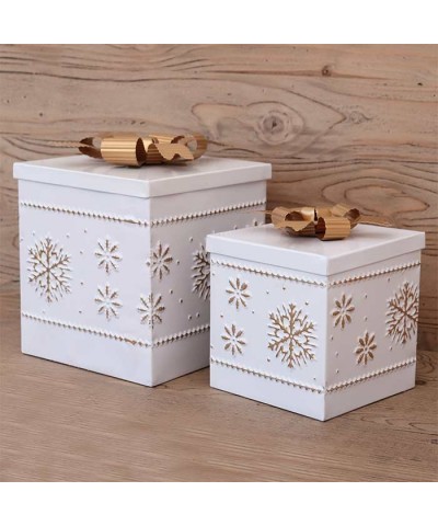 SET 2 BOX BIANCO NATALE SQUARE