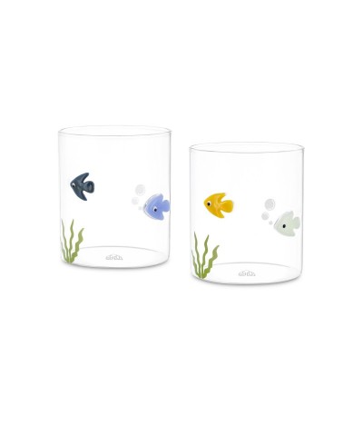 SET 2 BICCHIERI LIEVE PESCI