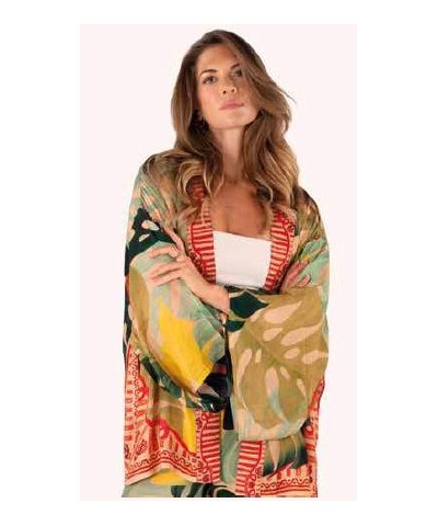GIACCA KIMONO EXOTIC LEAVES