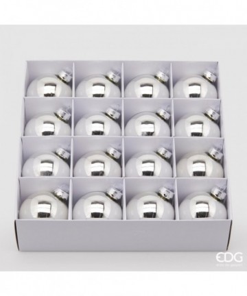 SET DA 16 PALLE VETRO ARGENTO